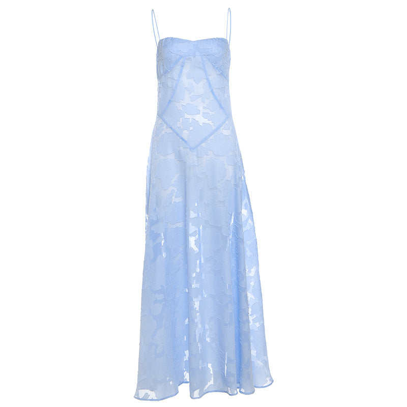 Damen Maxikleid mit transparentem Oberteil und feinem Spitzenmuster Echo Archiv