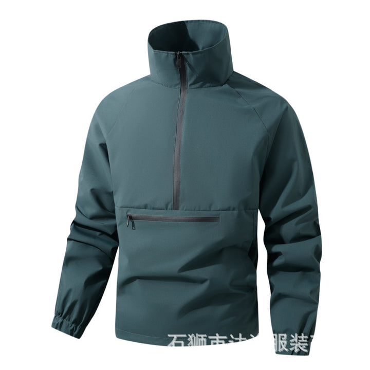 Herren Wind- und Wasserabweisende Anorak-Pulloverjacke mit Halbreißverschluss und Kängurutasche Echoarchiv