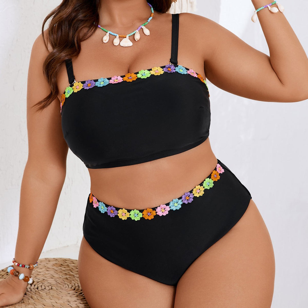 Damen Hochtailliertes Bikini-Set mit floralen Akzenten Echo Archiv