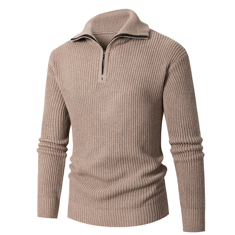 Herren Grobstruktur-Halbzip-Mockneck-Pullover aus thermoregulierendem Baumwollmix Echo Archiv