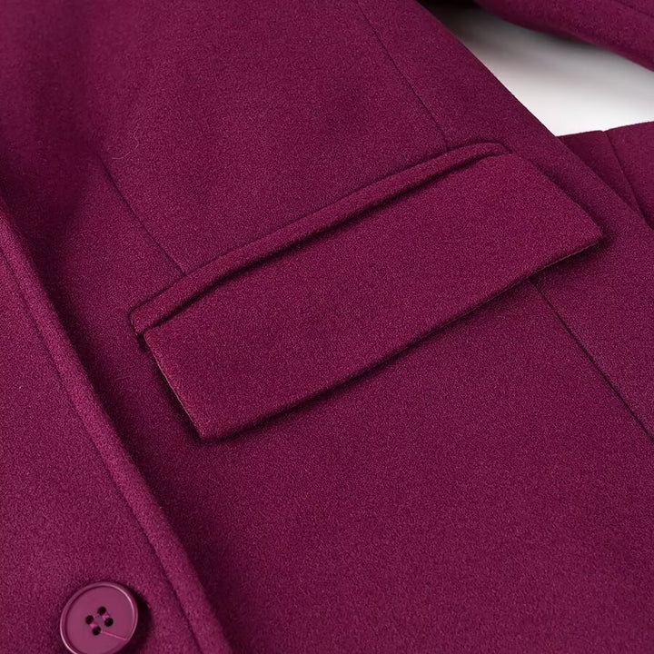 Damen Maxilanger zweireihiger Mantel mit Oversize-Revers und Ärmelriegeln Echo Archiv