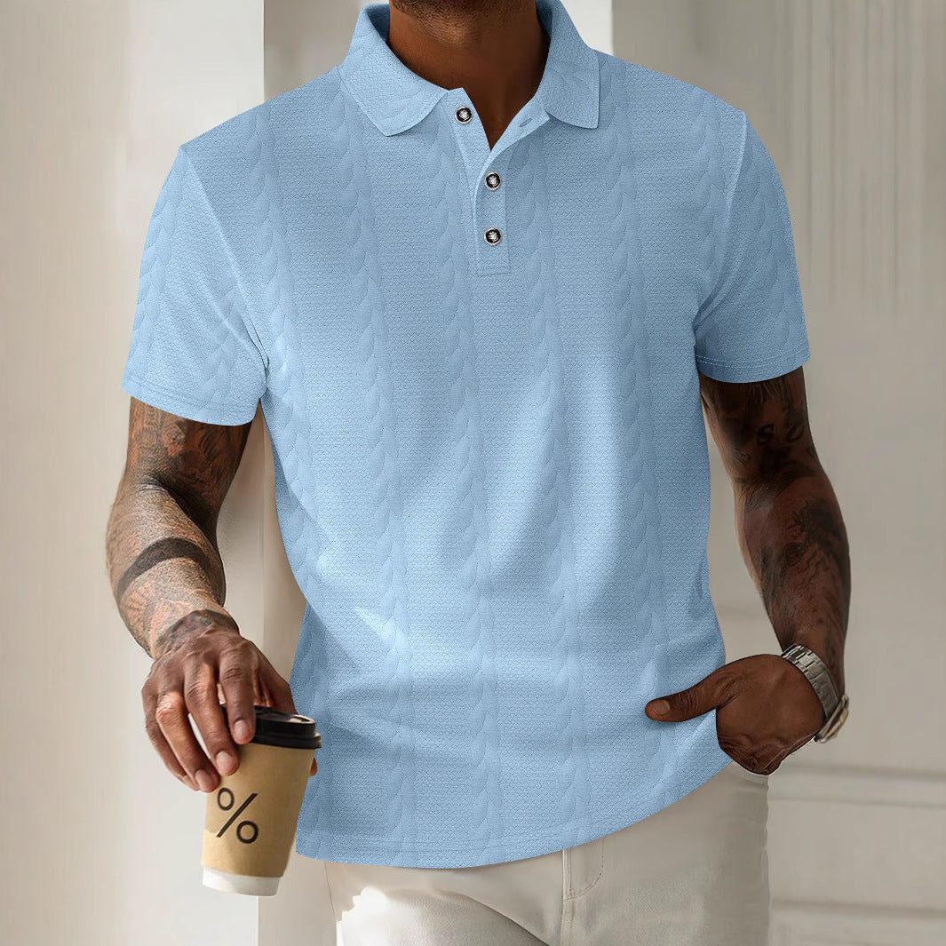 Herren Sportliches Poloshirt mit strukturiertem Muster Echoarchiv