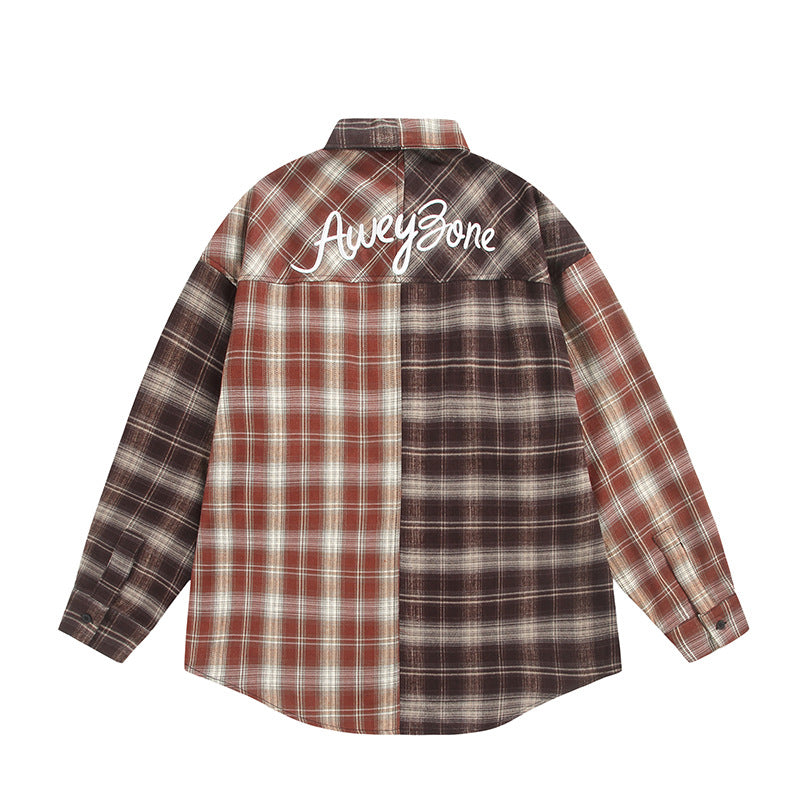 Unisex Geteiltes kariertes Overshirt im Hemdjacken‑Stil Echoarchiv