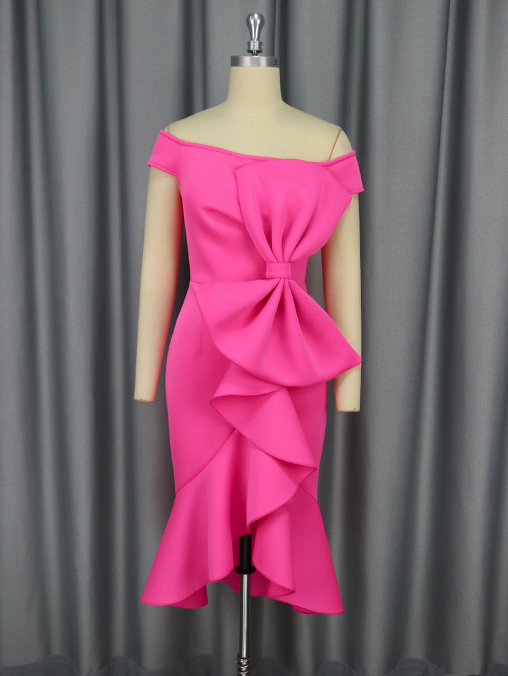 Damen Elegantes Wickelkleid mit Rüschen und Off-Shoulder Design Echo Archiv