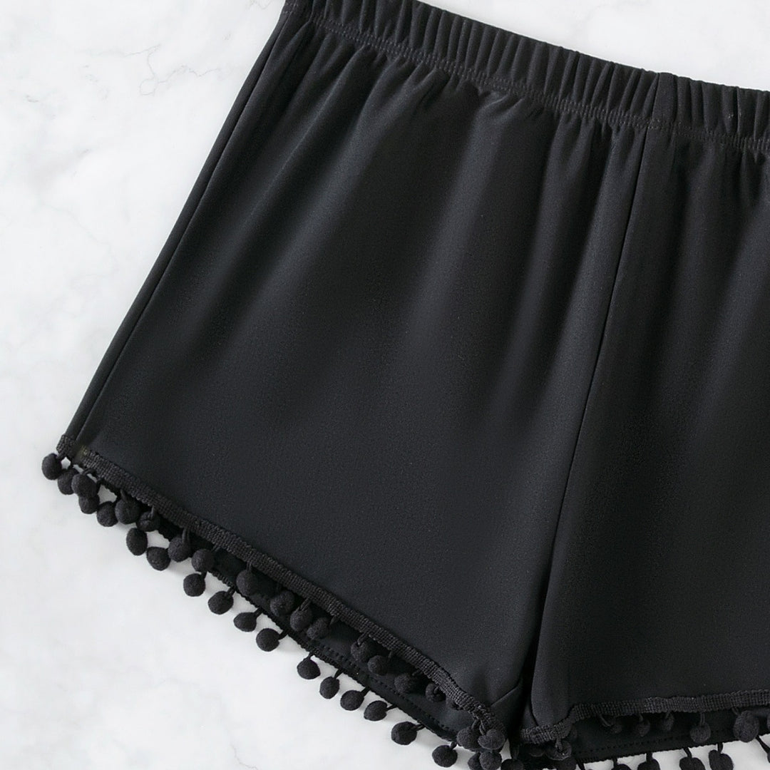 Damen Sommerliche Badeshorts mit verspieltem Pompon-Dekor Echo Archiv