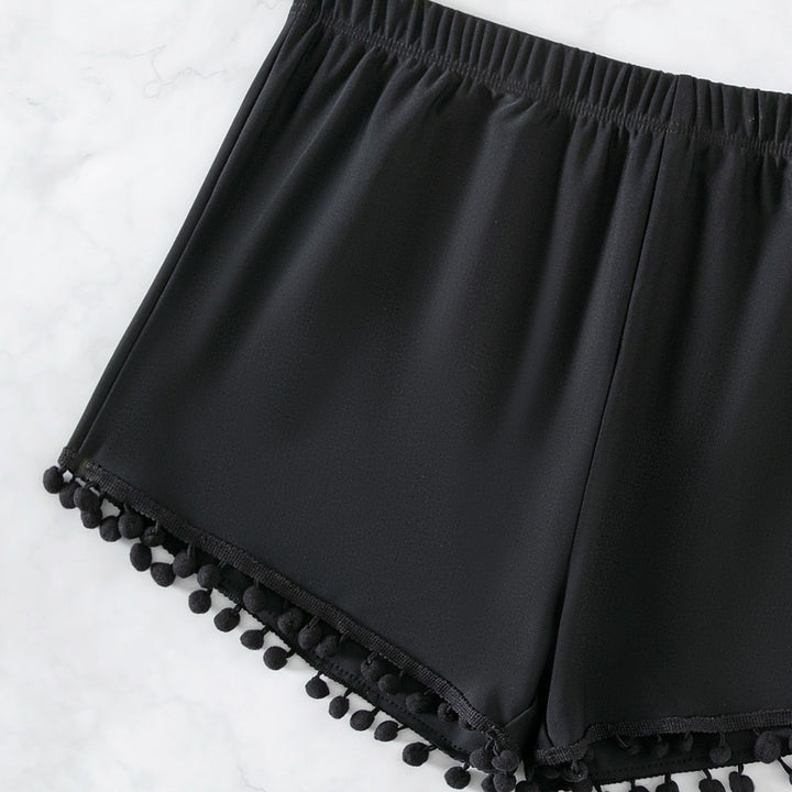 Damen Sommerliche Badeshorts mit verspieltem Pompon-Dekor Echo Archiv