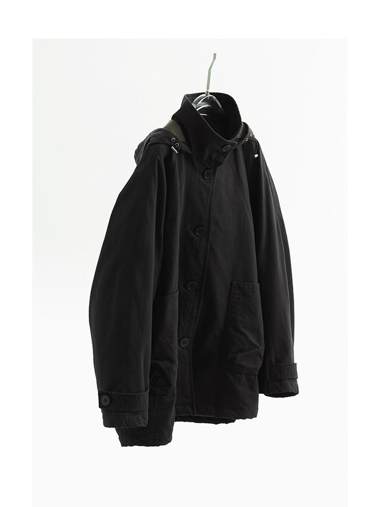Damen Modische Übergangsjacke mit abnehmbarer Kapuze Echoarchiv