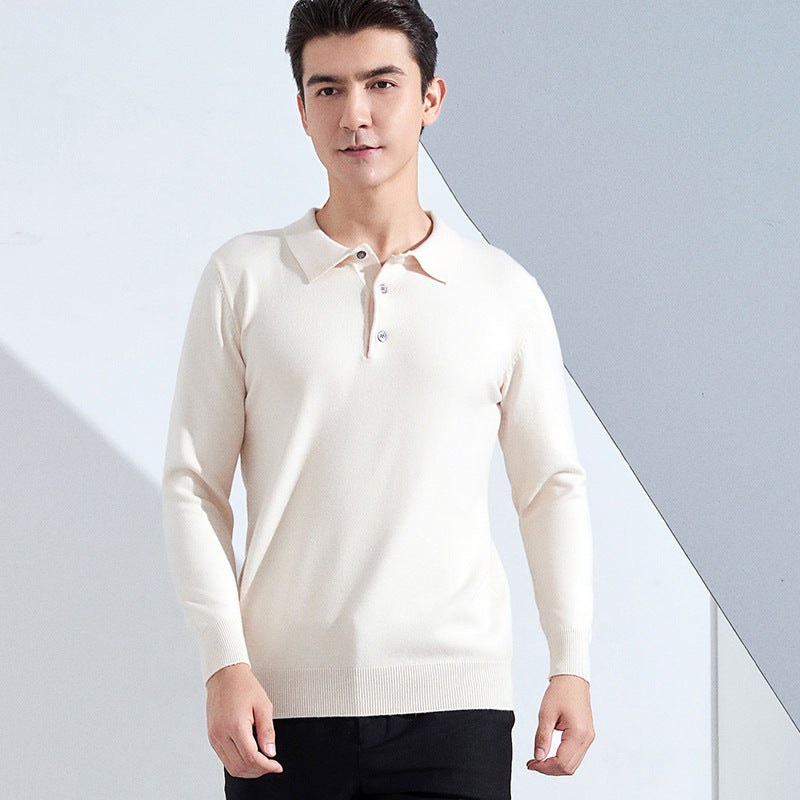 Herren Feiner Langarm-Poloshirt aus Feinstrick mit 3‑Knopf‑Leiste und schmaler Passform Echoarchiv