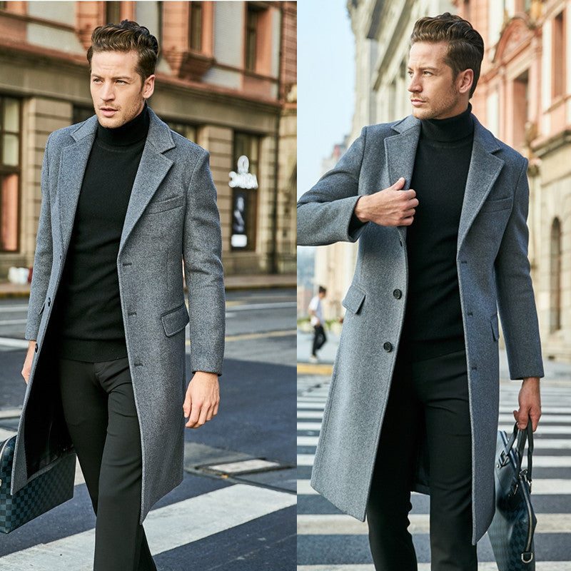 Herren eleganter Übermantel mit schmalem Schnitt und modernen Details Echoarchiv