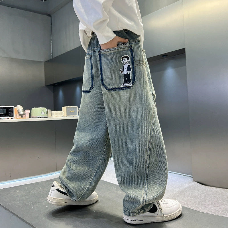 Unisex weite Baggy-Jeans mit einzigartigen Applikationen Echo Archiv