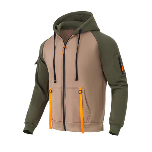 Herren modische Zip-Hoodiejacke mit funktionalen Taschen Echoarchiv
