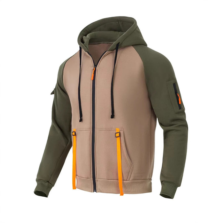 Herren funktioneller Zip-Hoodie mit vielseitigen Taschen Echoarchiv