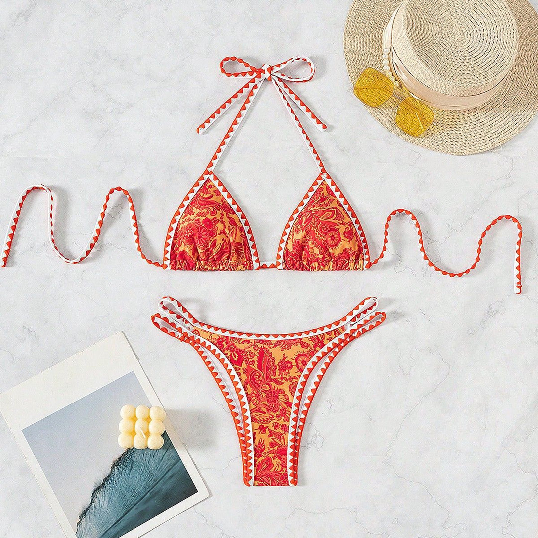 Damen Triangel-Bikini mit feinem Dekor Echo Archiv