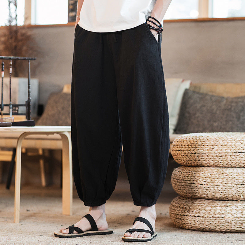 Herren Weite Harem-Loungehose mit elastischem Bund und gerafften Knöchelabschlüssen Echo Archiv