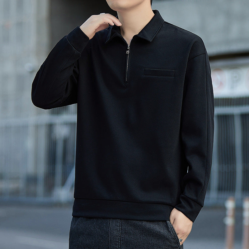 Herren Halbzip-Sweatshirt mit Polokragen und Brustleistentasche Echo Archiv