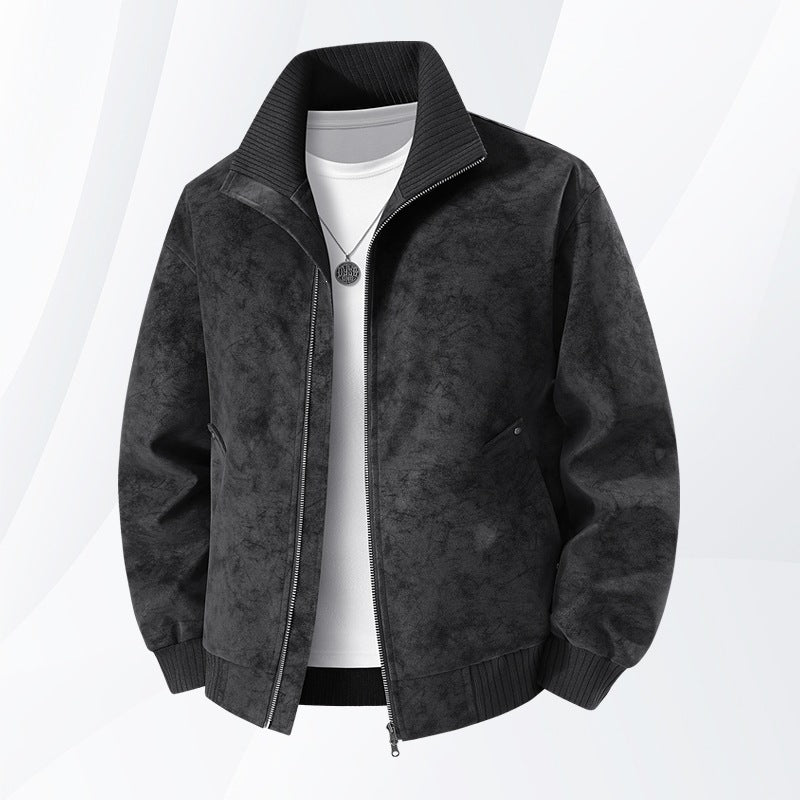 Herren Velours‑Imitat Bomberjacke mit Stehkragen, Thermofutter & Reißverschluss Echoarchiv