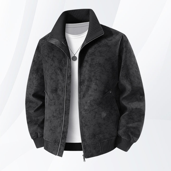Herren Velours‑Imitat Bomberjacke mit Stehkragen, Thermofutter & Reißverschluss Echoarchiv