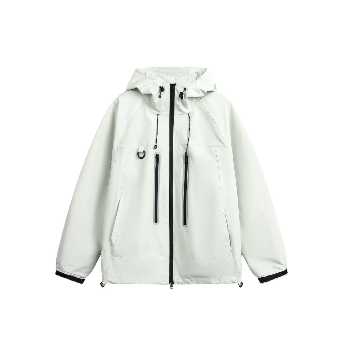 Damen Wasserdichte Parka-Jacke mit Kapuze und versiegelten Reißverschlüssen Echoarchiv