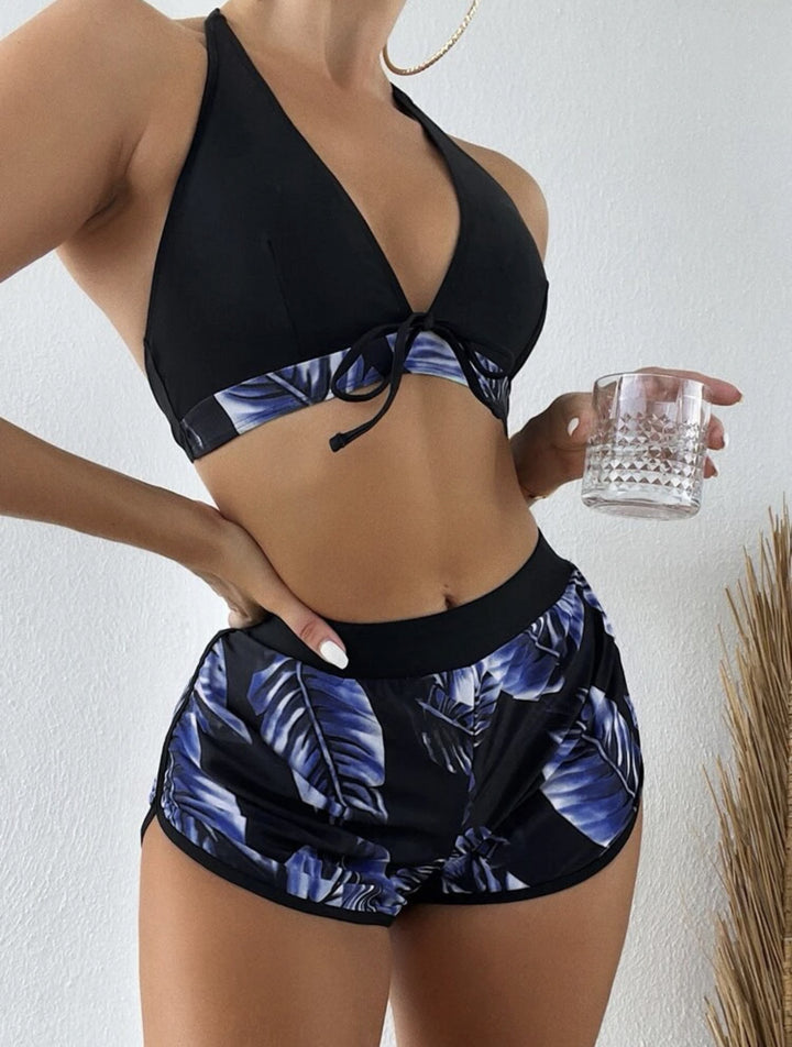Damen Bikini-Top mit abnehmbaren Trägern und modischen Shorts Echo Archiv