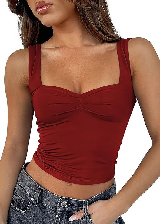 Damen Crop-Top mit gerafftem Detail und quadratischem Ausschnitt Echo Archiv