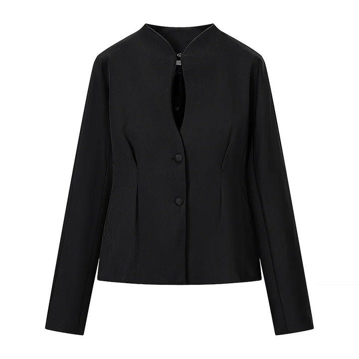 Damen nan taillierter Kurzblazer mit Stehkragen, Cut-Out-Front und verdeckten Ziernähten Echo Archiv