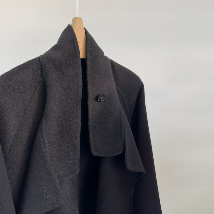 Damen luxuriöser Wollmischung Mantel Echoarchiv