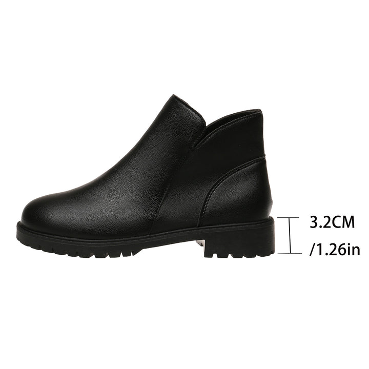 Damen kurze Stiefeletten mit profilierter Gummilaufsohle und seitlichem Reißverschluss – Varelle