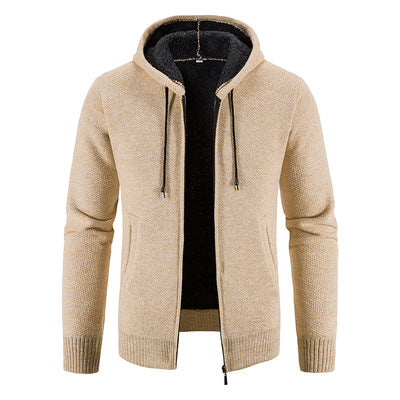 Herren Strickjacke mit moderner Kapuze und strukturiertem Design Echoarchiv