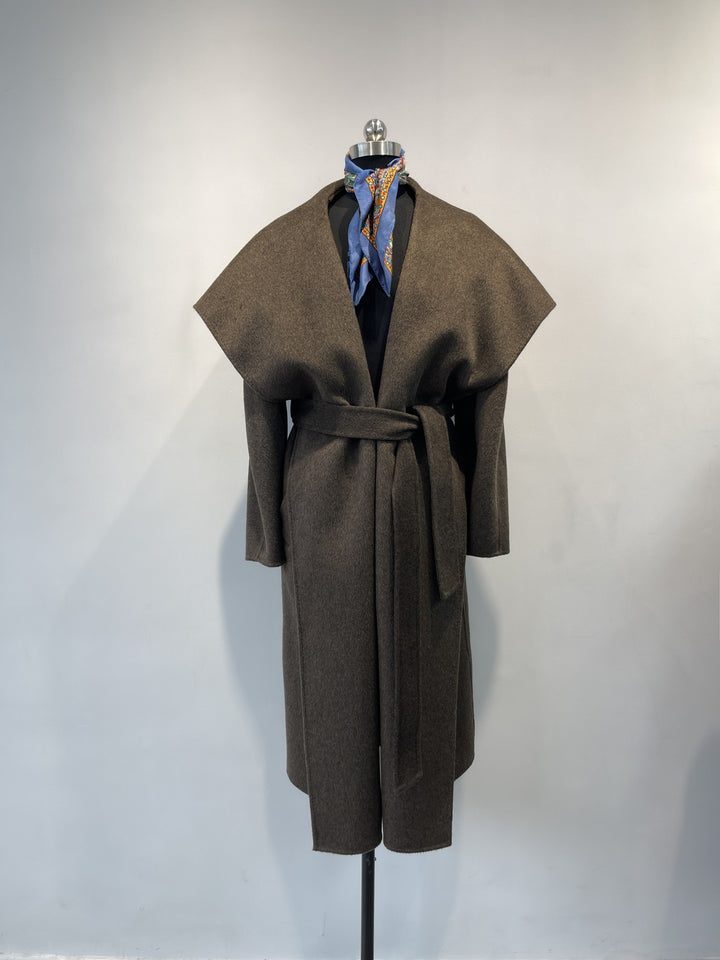 Damen Eleganter Drapierter Langmantel Echoarchiv