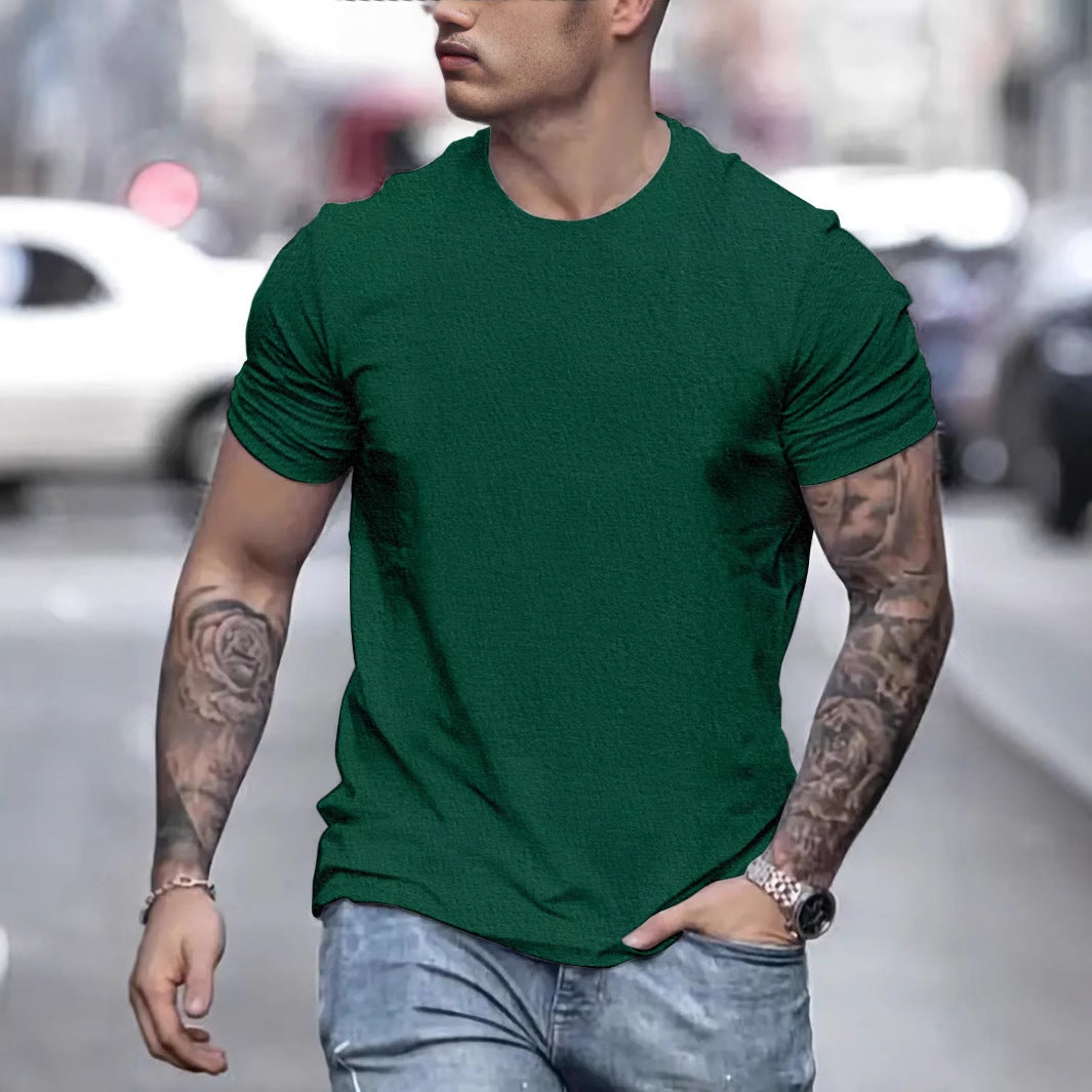 Herren lässiges T-Shirt mit strukturierter Oberfläche und bequemem Schnitt Echoarchiv