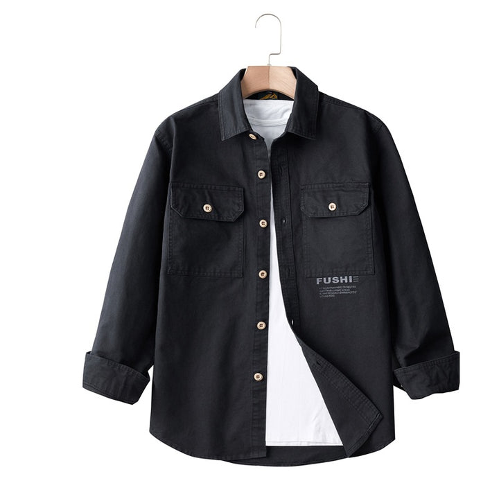 Herren Overshirt-Jacke im Utility-Stil mit Brusttaschen und Hemdkragen Echoarchiv