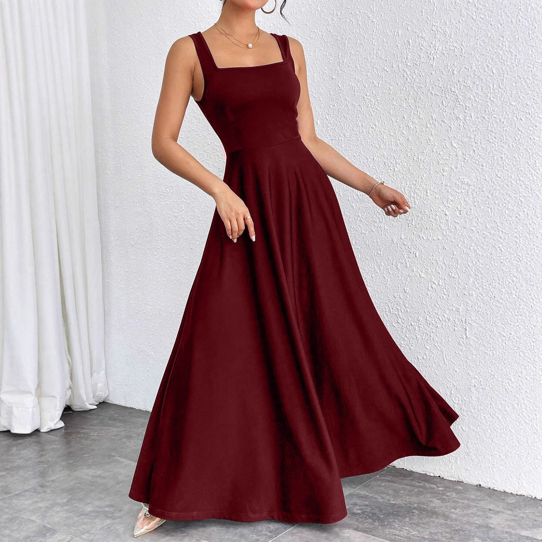 Elegantes Damen Maxikleid mit weichem Schnitt & quadratischem Ausschnitt | Echoarchiv