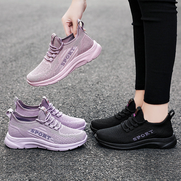 Damen nan atmungsaktive Strick-Sport-Sneaker mit elastischem Einstieg, gepolsterter Innensohle und flexibler EVA-Dämpfung Echo Archiv