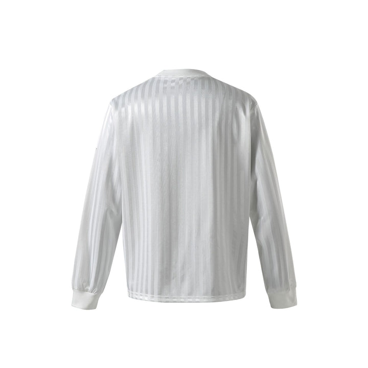 Unisex Langarm-Sporttrikot im Retro‑Fußballstil mit Stehkragen und gestreifter Jacquardstruktur Echoarchiv