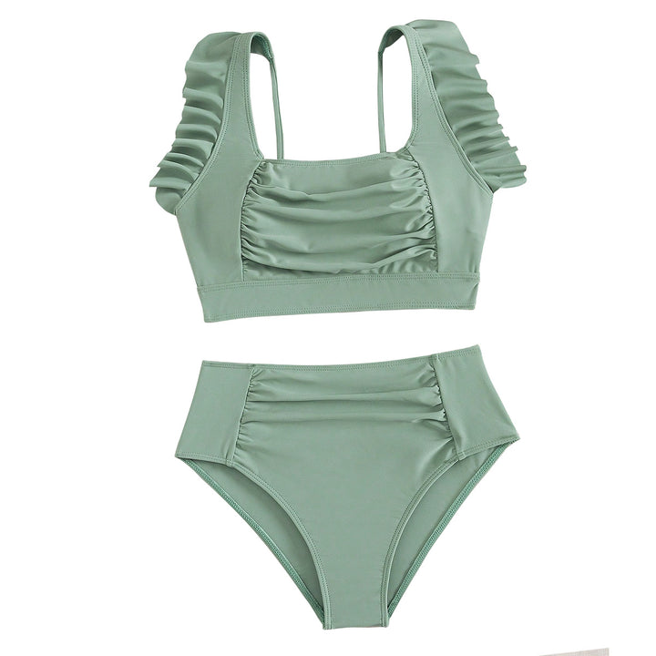 Damen Hochtaillierter Bikini mit Rüschendetails Echo Archiv