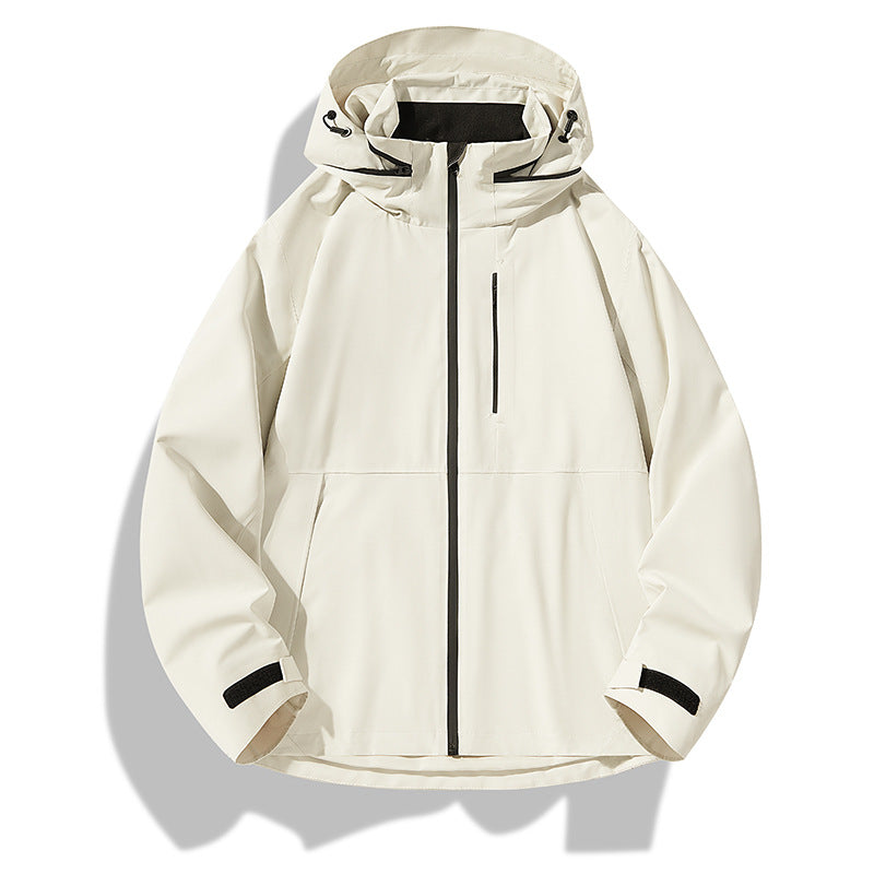 Herren Zweilagige wasserdichte Outdoorjacke mit Kapuze, Verschweißten Reißverschlüssen und Kontrastpaneelen Echo Archiv