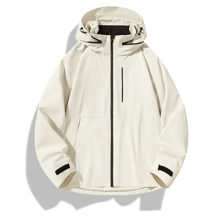Herren Zweilagige wasserdichte Outdoorjacke mit Kapuze, Verschweißten Reißverschlüssen und Kontrastpaneelen Echo Archiv