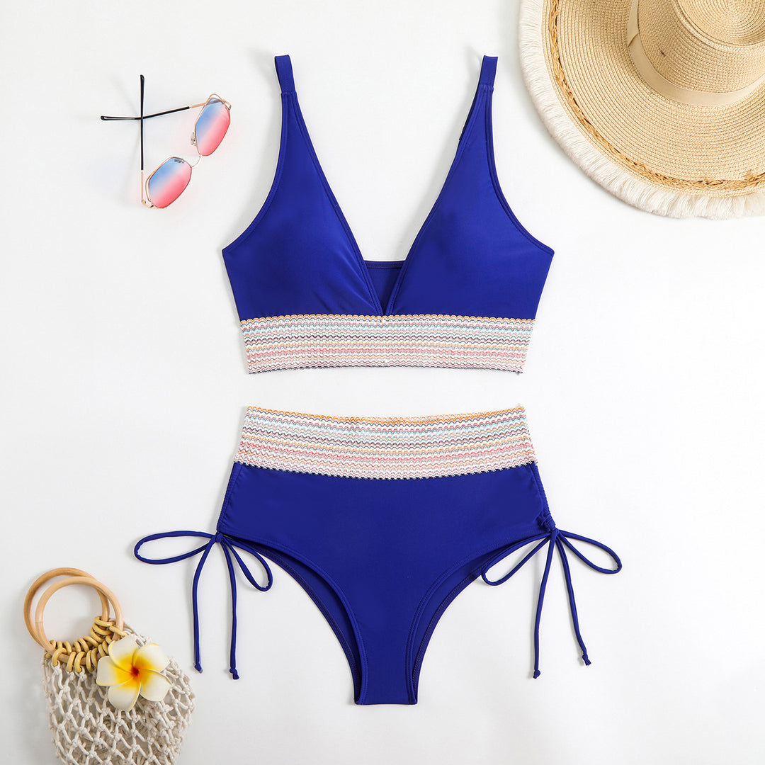 Damen Hochgeschnittener Bikini mit verstellbaren Bindebändern Echo Archiv
