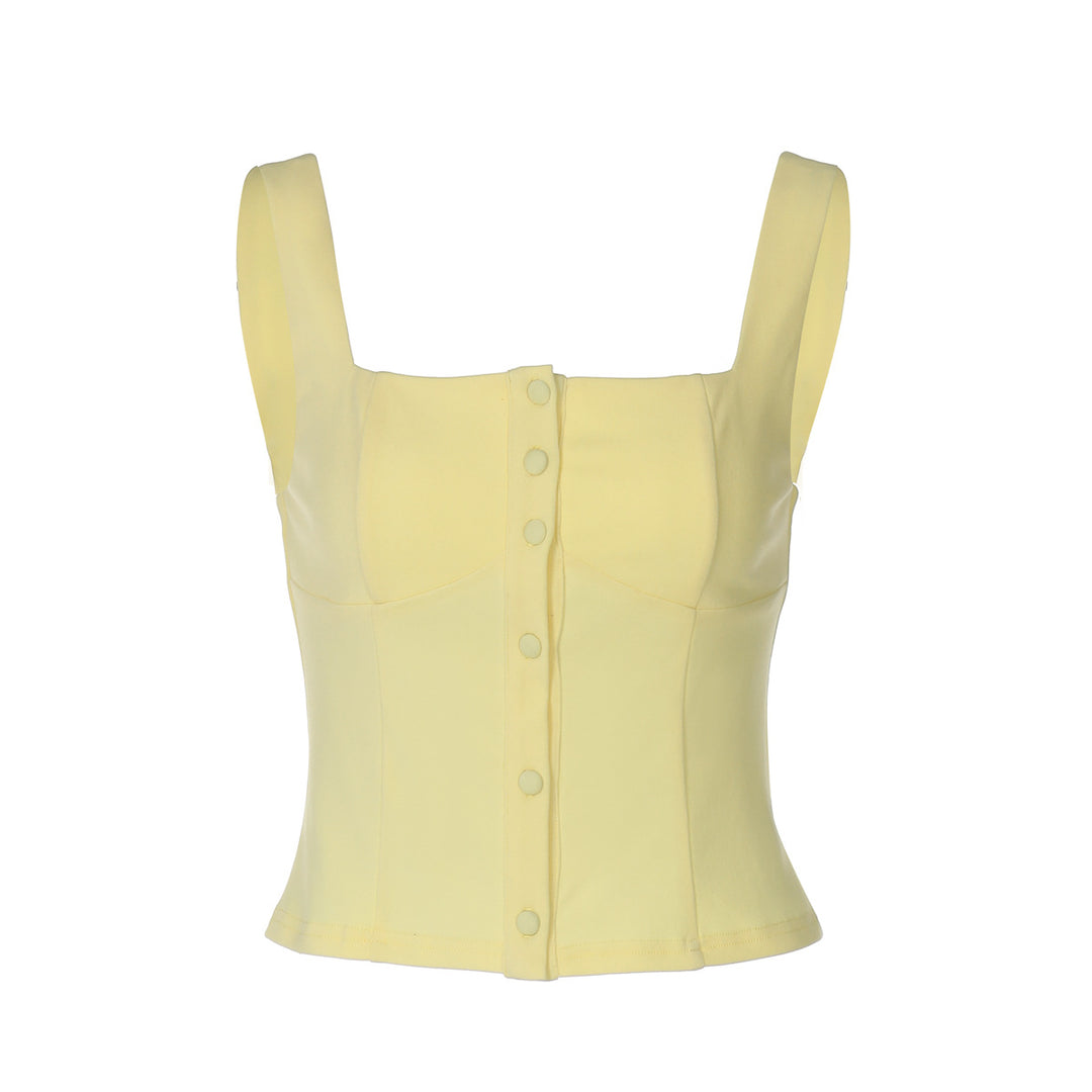 Damen Tailliertes Top mit Knopfdetail Echo Archiv