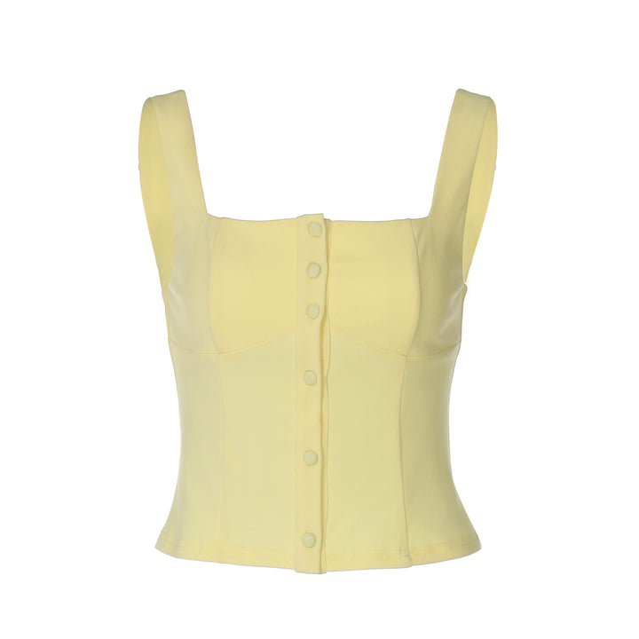 Damen Tailliertes Top mit Knopfdetail Echo Archiv