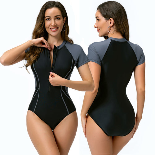 Damen Kurzarm Sportlicher Einteiler Badeanzug Echo Archiv