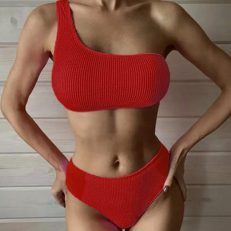 Damen asymmetrisches Bikini-Set mit strukturierter Oberfläche Echo Archiv