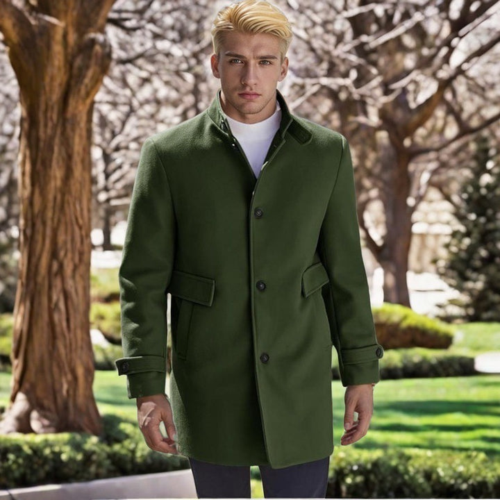 Herren eleganter, taillierter Wollmantel Echoarchiv