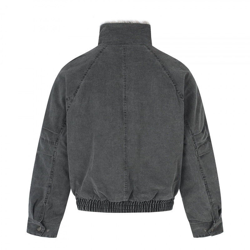 Damen Kurz geschnittene Cord‑Optik Blousonjacke mit Kunstfellfutter und hohem Stehkragen Echo Archiv