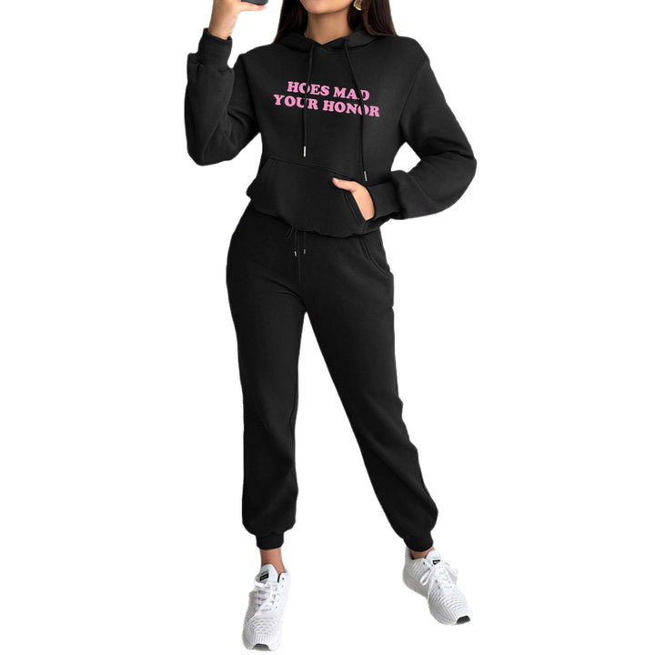 Damen nan Kapuzen-Sweatshirt und Slim-Jogginghose Lounge-Set mit Kängurutasche, gerippten Bündchen und figurbetonter Passform Echo Archiv