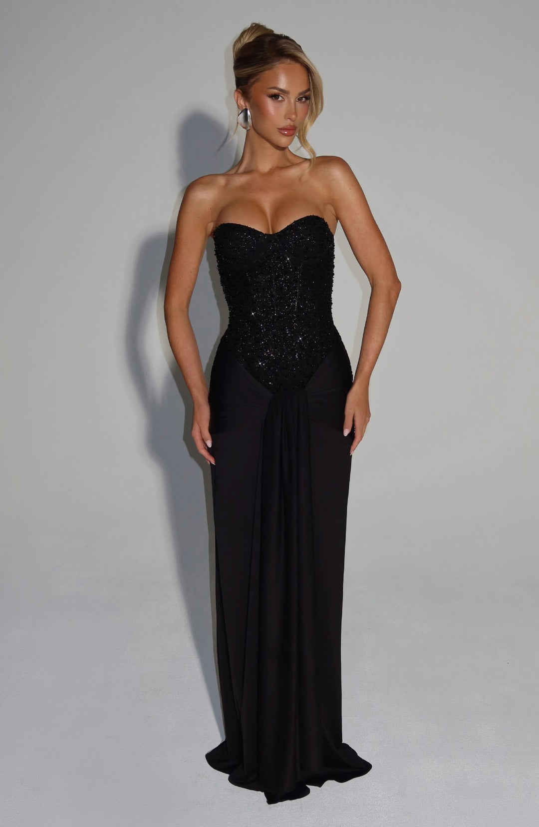 Damen Strapless Glamour- Abendkleid mit drapierter Taille Echo Archiv