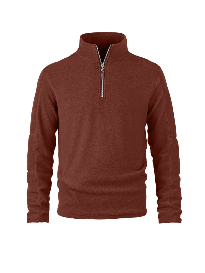 Herren Fleece-Pullover mit hohem Kragen und praktischen Reißverschlussdetails Echoarchiv