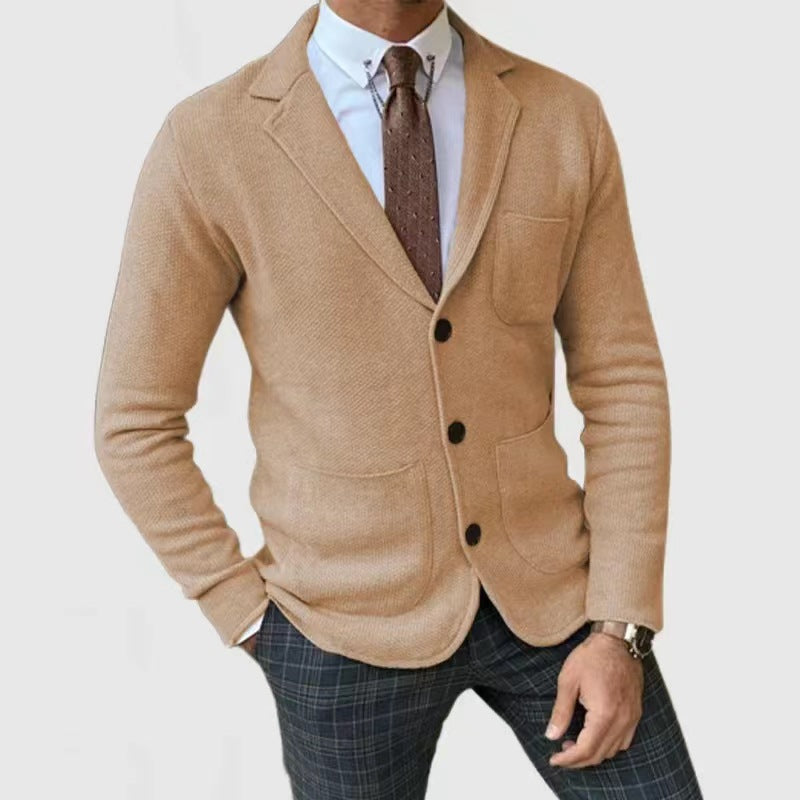 Herren Strickblazer mit modernem Schnitt und praktischen Taschen Echoarchiv