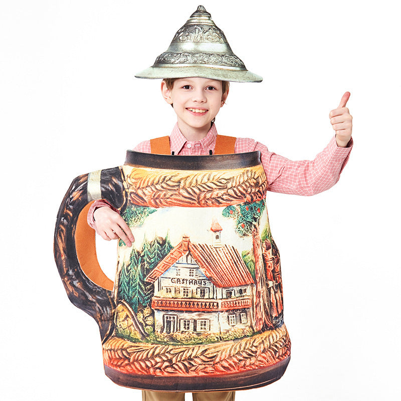Unisex nan traditioneller keramischer Bierkrug mit Zinndeckel und handbemaltem Reliefmotiv Echo Archiv