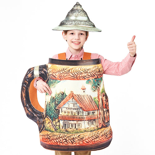Unisex nan traditioneller keramischer Bierkrug mit Zinndeckel und handbemaltem Reliefmotiv Echo Archiv